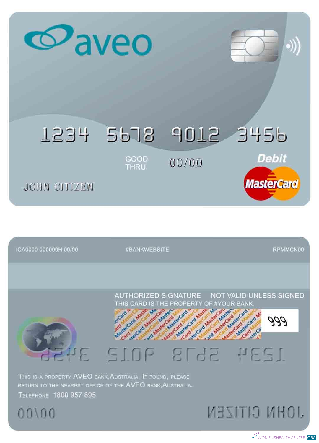 Download Australia Aveo bank mastercard Photoshop template